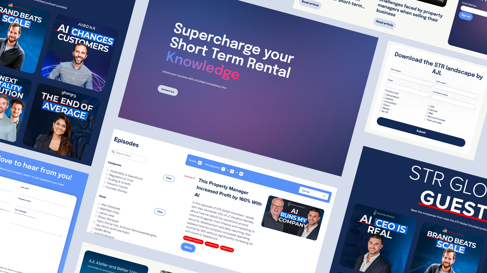 AJL Atelier — Webflow CMS marketing site, podcast, editorial pages, and lead-capture forms